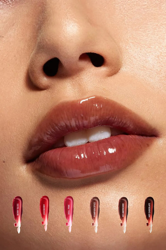 HOLA Lip Gloss | Dudak Parlatıcısı | Kalıcı, Yüksek Pigmentli | Peptide-boost | Ice Americano