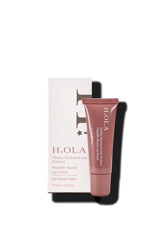 HOLA Lip Gloss | Dudak Parlatıcısı | Kalıcı, Yüksek Pigmentli | Peptide-boost | Ice Americano