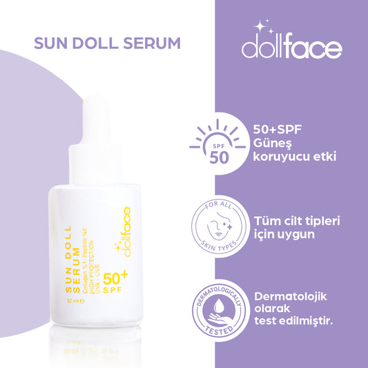 50+SPF Güneş Koruyucu Serum – Kolajenli Makyaj Bazı 30 ml